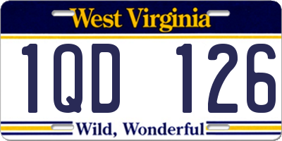 WV license plate 1QD126