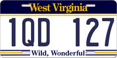 WV license plate 1QD127