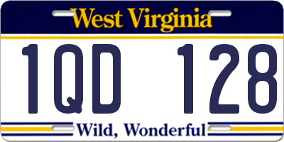 WV license plate 1QD128