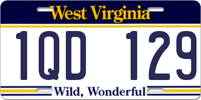 WV license plate 1QD129