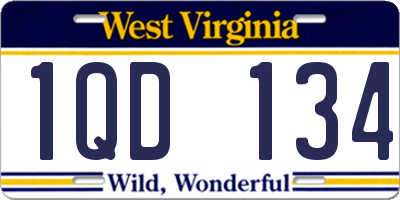 WV license plate 1QD134