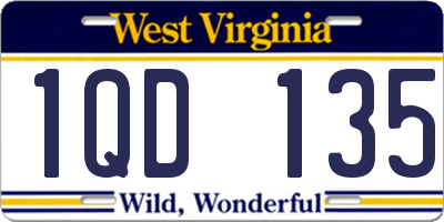 WV license plate 1QD135
