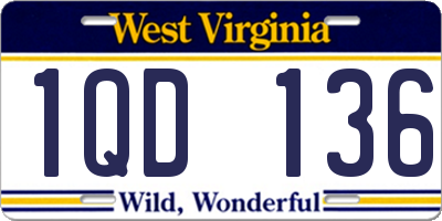 WV license plate 1QD136