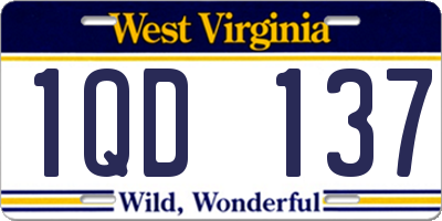 WV license plate 1QD137