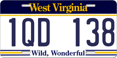 WV license plate 1QD138