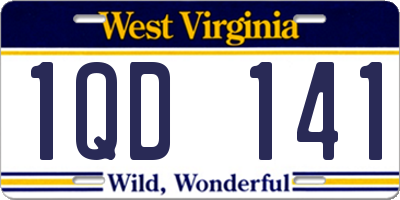 WV license plate 1QD141