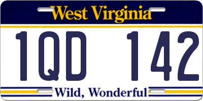 WV license plate 1QD142