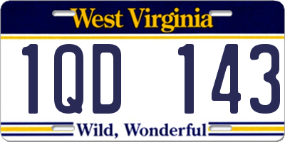WV license plate 1QD143