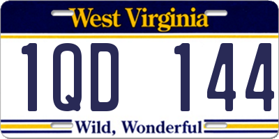 WV license plate 1QD144