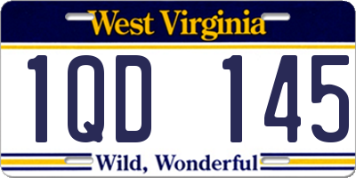 WV license plate 1QD145