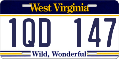 WV license plate 1QD147