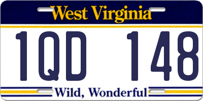 WV license plate 1QD148