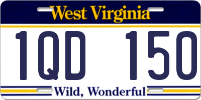 WV license plate 1QD150