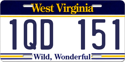 WV license plate 1QD151