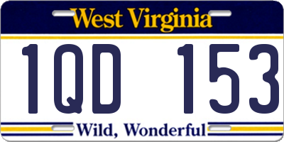 WV license plate 1QD153