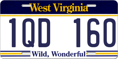 WV license plate 1QD160