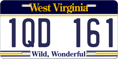 WV license plate 1QD161