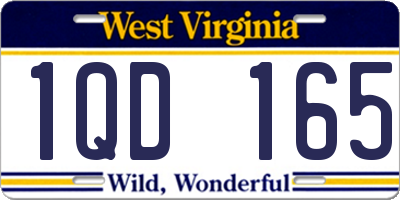 WV license plate 1QD165
