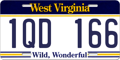 WV license plate 1QD166