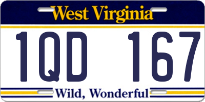 WV license plate 1QD167