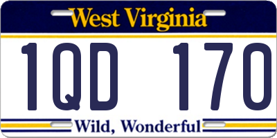 WV license plate 1QD170