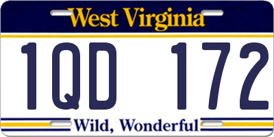 WV license plate 1QD172