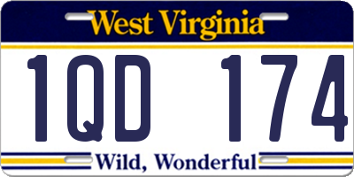 WV license plate 1QD174