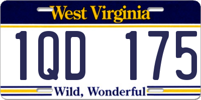 WV license plate 1QD175