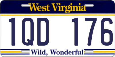 WV license plate 1QD176