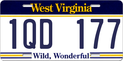 WV license plate 1QD177