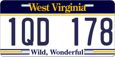 WV license plate 1QD178