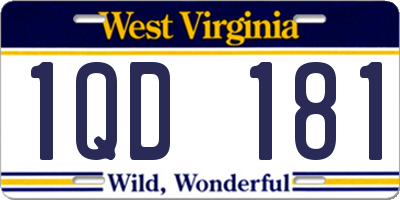 WV license plate 1QD181