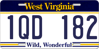 WV license plate 1QD182