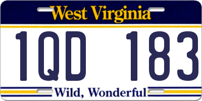 WV license plate 1QD183