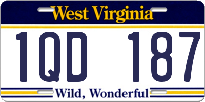 WV license plate 1QD187