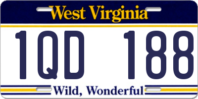 WV license plate 1QD188