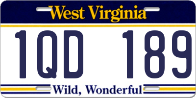 WV license plate 1QD189