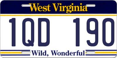 WV license plate 1QD190