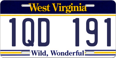 WV license plate 1QD191