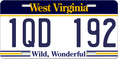 WV license plate 1QD192