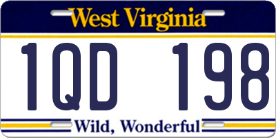 WV license plate 1QD198