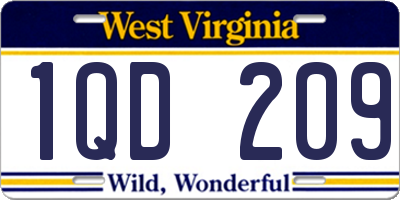 WV license plate 1QD209