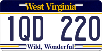 WV license plate 1QD220
