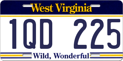 WV license plate 1QD225