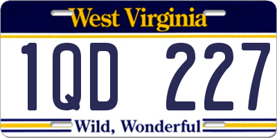 WV license plate 1QD227