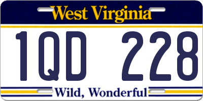 WV license plate 1QD228
