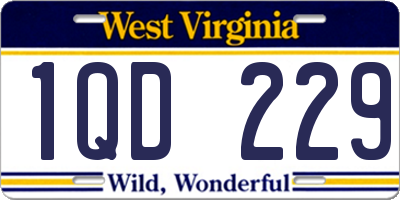 WV license plate 1QD229