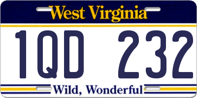 WV license plate 1QD232