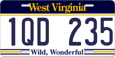 WV license plate 1QD235
