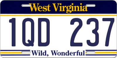 WV license plate 1QD237